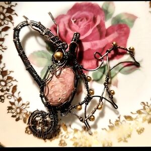 Colossal-Size, Very Unique Handcrafted   Copper Wire-Wrapped Dragon Pendant.